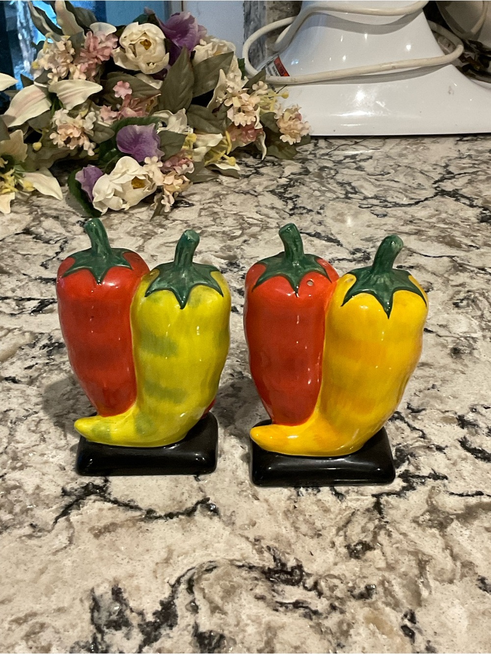 BP-CLAY-ART JALAPEÑO CHILI PEPPERS SALT AND PEPPER SHAKERS